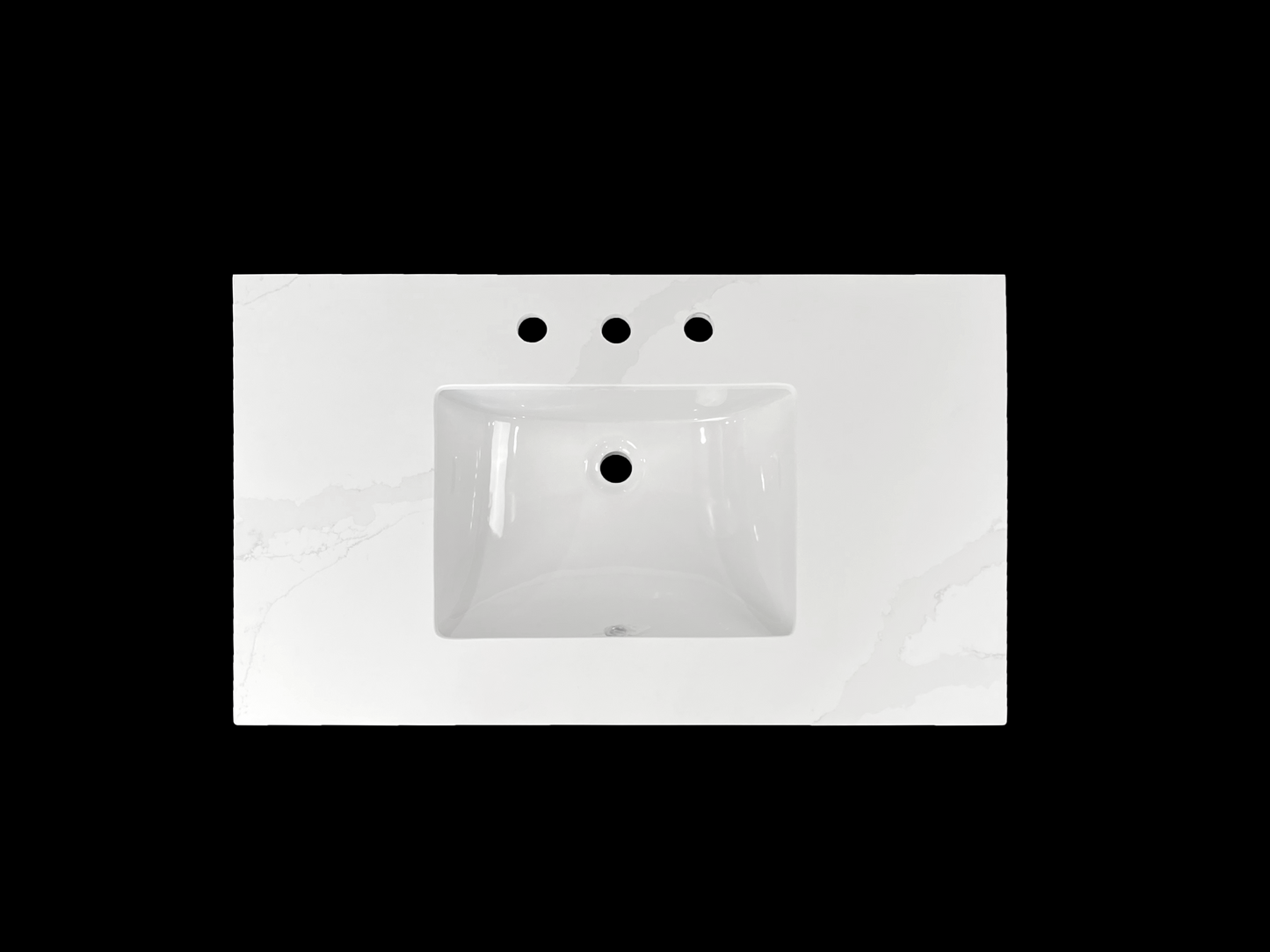 Calacatta Cremat Quartz Vanity Top with Rectangular Single Sink