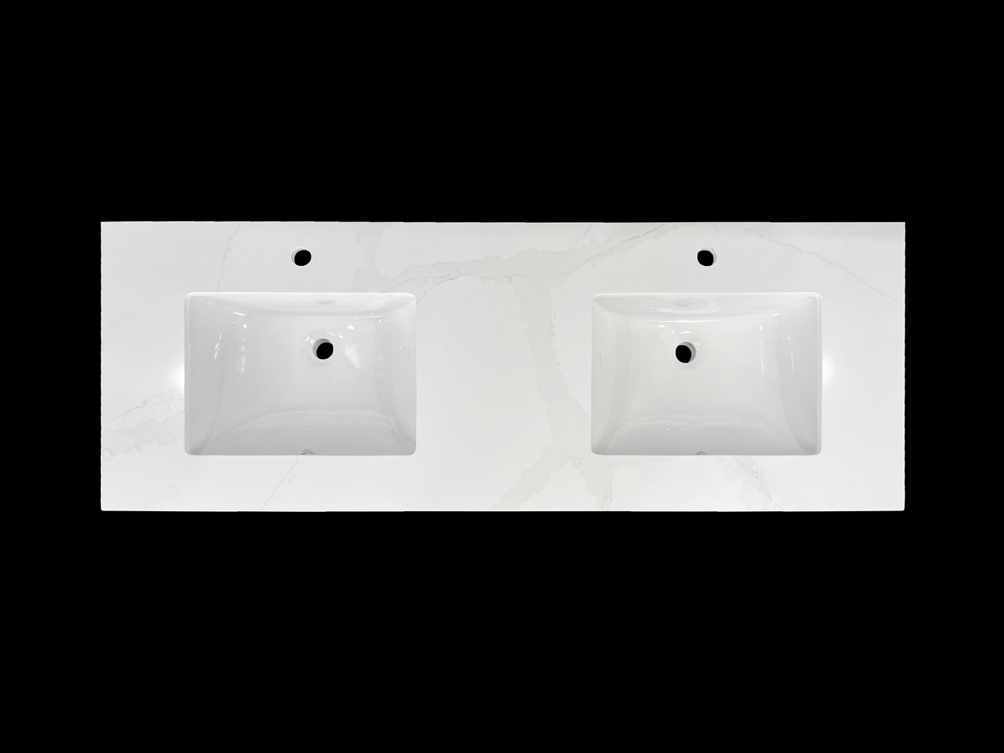 Calacatta Cremat Quartz Vanity Top with Rectangular Double Sink
