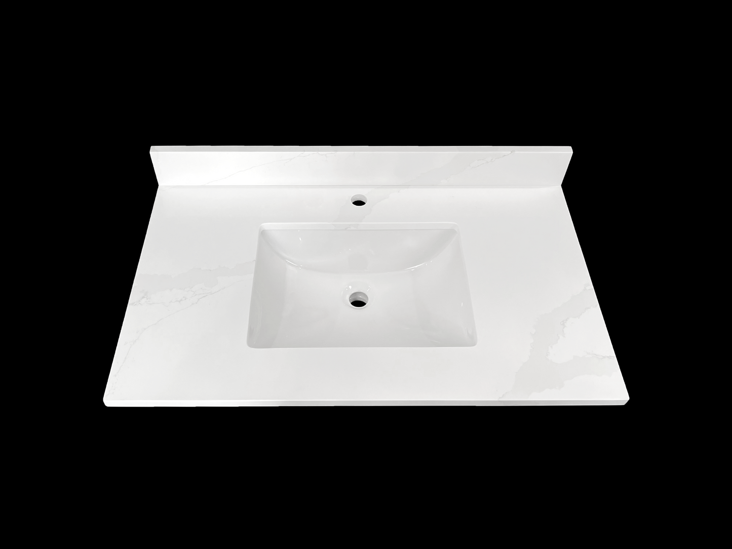 Calacatta Cremat Quartz Vanity Top with Rectangular Single Sink