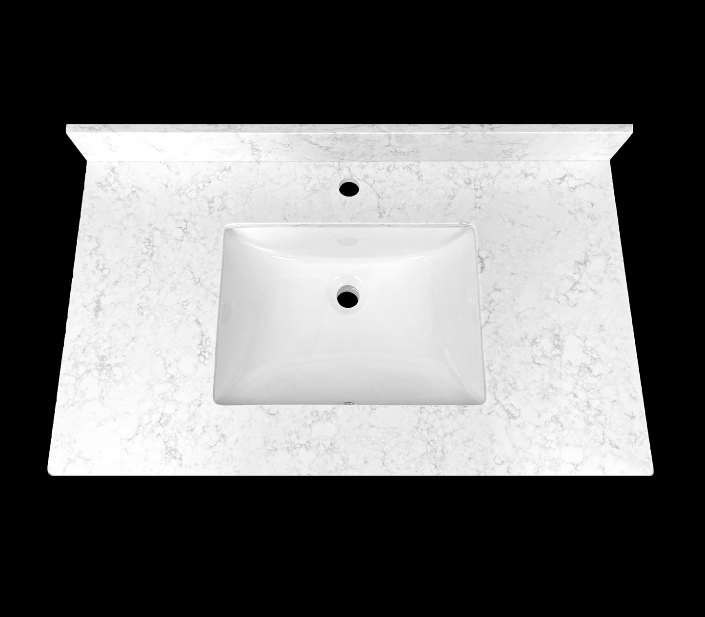 Martini Quartz Vanity Top with Rectangular Single Sink